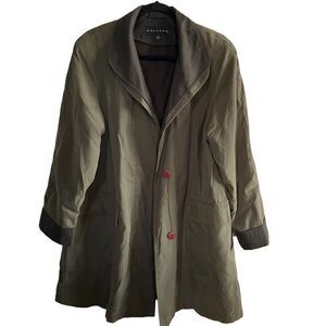 Gallery ~ Army Green Overcoat ~ Brown interior Liner ~ size M